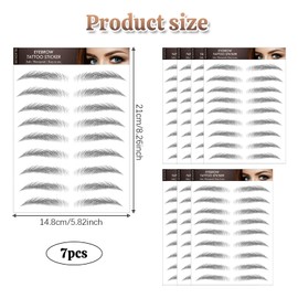AWAVM 7Sheets/77Pairs 4D Hair-Like Eyebrow Tattoo Stickers Waterproof Natural Fake Eyebrow Stickers,Long Lasting Eyebrow Grooming Shaping Perfect for Women and Girls (Black-05)