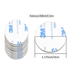 100 Pcs Round Double Sided Foam Tape Strong Pad, Super-Sticky Adhesive Mounting Suitable for Walls and Door, Wood, Metals, Glasses, Papers,Plastics,Fabrics - (White,Diameter 30mm)