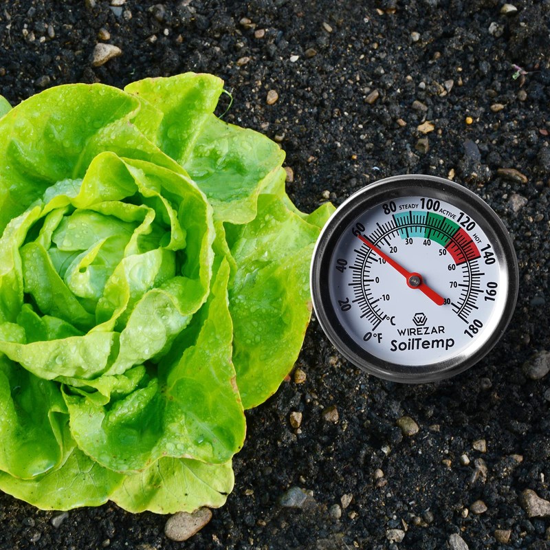 Backyard Compost Thermometer 16 Inch(No Batteries), Stainless Steel Soil Testing
