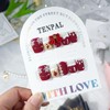 TENPAL Christmas Press on Nails Short Square Handmade Matte Red