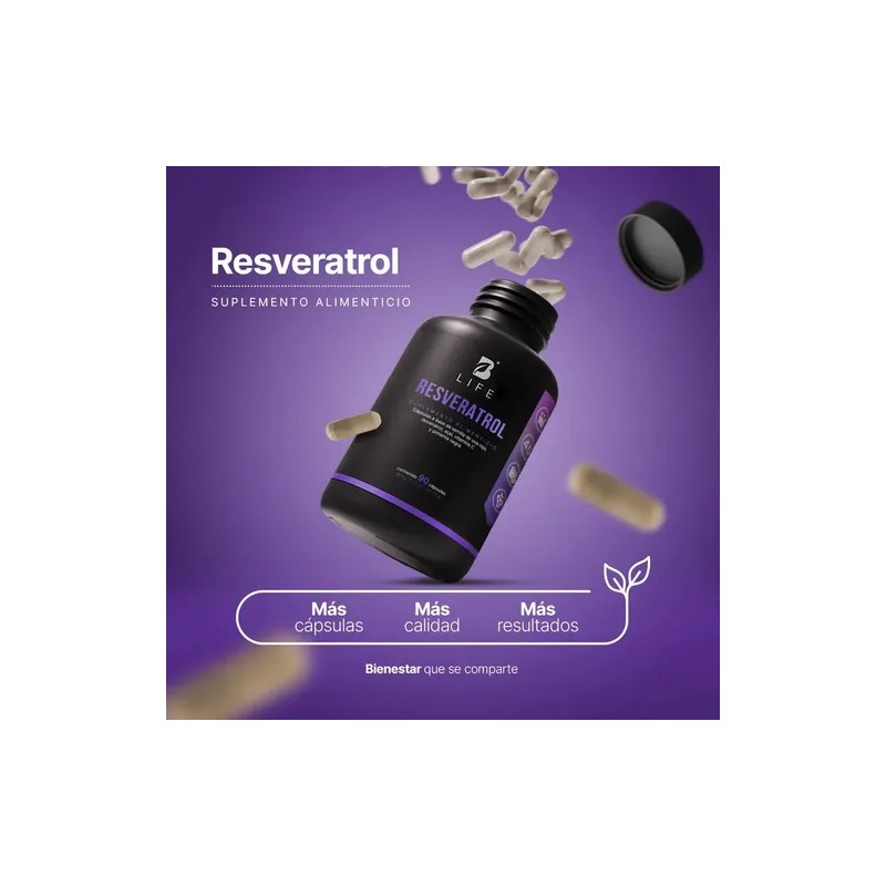 Resveratrol De 90 Cáps Con Semilla De Uva Roja Acai.