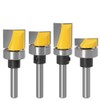 Gasea 4pcs 1/4" Shank Flush Trim Hinge Mortise Template Cleaning