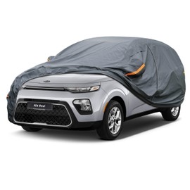 GUNHYI GUNHYI Premium Car Cover Custom Fit Kia Soul (2009-2025), 16 Layers Heavy Duty Car Cover Waterproof All Weather with Zipper Door for Sun Rain Snow Dust Uv Protection