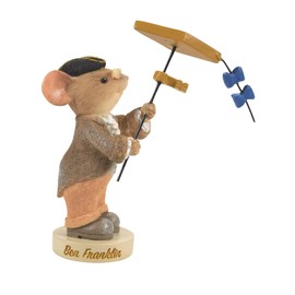 Enesco Tails with Heart Americana Benjamin Franklin Mouse Figurine, 2.99 in H, Multicolor