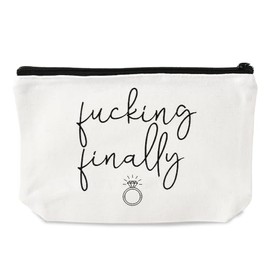 MXXGMYJ Bridal Shower Gifts for Bride Gifts Cosmetic Bag for Women Engagement Gifts for Her Bachelorette Party Favors Funny Wedding Gifts for Newlyweds Bride To Be Gift Makeup Bag Cute Engaged Gifts