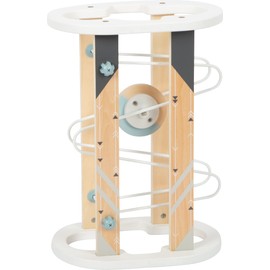 small foot Magnet Marble Run, modern design with lots of visible wood material, w/large rotating piece, Prod. No. 12233