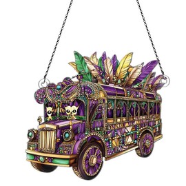 Mardi Gras Float Ornaments, Mardi Gras Float Decorations for Tree - Mardi Gras Float Gifts for Women Men, Gifts for Mardi Gras Holiday Lovers - Acrylic Window Hanging Ornament