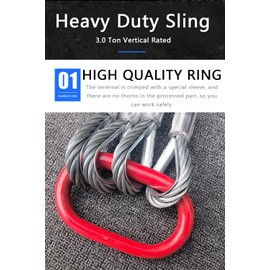 4 Leg Wire Rope Sling 3.0Ton 1/2Inch X 5 Ft Wire Rope 6610lbVertical Rated Capacity Heavy Duty Rope 4 Leg with Sling Hooks Heavy Duty Rigging Cable for Lifting and Towing 【4 Leg-3ton】