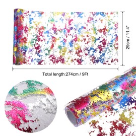 uxcell Colorful Table Runner Roll 11.4" x 108" Sequin Foil Metallic Mesh Table Runner Decor Table Decorations for Wedding, Birthday Party, Christmas, New Year