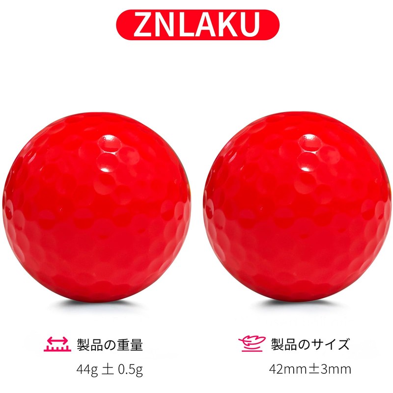 ZNLAKU Red Golf Balls, Red Golf Balls, 2-Piece Construction, Color,