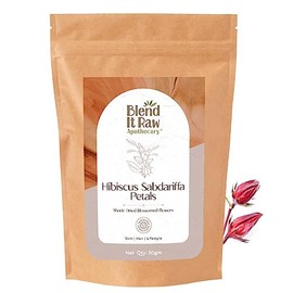 Blend It Raw Apothecary Hibiscus Sabdariffa Petals for Skin, Hair & Tea | Reduces scalp buildup, 50g [Hibiscus Roselle]