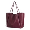 HOXIS Oversize Pu Leather Tote Women Weekender Bag Shopper Handbag