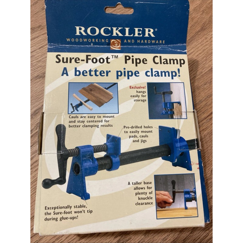 ROCKLER Sure-Foot Pipe Clamp For Woodworking ~ Use With 3/4”