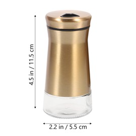 HOLIDYOYO 2pcs Stainless Steel Seasoning Shaker Gold for Kitchen Spice Bottles for Home and Restaurant Use Storage