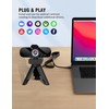 GOZVRPU 1080P HD Webcam with Built-in Microphone, Rotatable Tripod, Wide-Angle