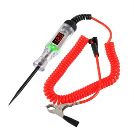 HUAREW Automotive Test Light 3-120V LED Digital Display Circuit Tester with Voltage Display, Electric Test Pen with Dual Color Polarity Indicator Light and Probe, Checking Car Fuses & Battery Voltage