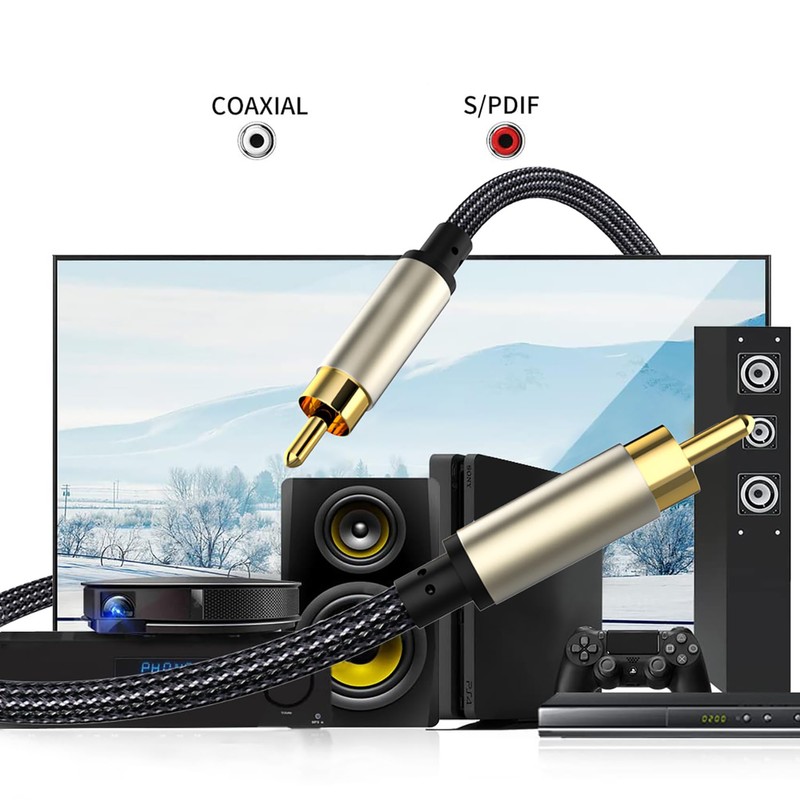 tunghey 2Pack Subwoofer Cable, Dual Shielded Subwoofer RCA Cable Gold-Plated