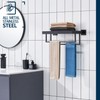 KOKOSIRI Matte Black Towel Rack 16'' Bathroom Towel Shelf with