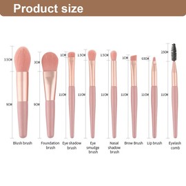 UENXRXE 8 Stück Pinselset Makeup Professionelle Kosmetik Make-Up Pinsel Werkzeuge Kosmetik Make-Up-Pinsel-Set Mit Roll Up Pu-Leder Tasche Rosa