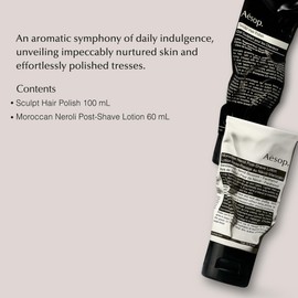 Aesop Grooming Kit - Sculpt Hair Polish | 100mL / 3.4 oz & Moroccan Neroli Post-Shave Lotion | 60 mL | Paraben, Cruelty-free & Vegan