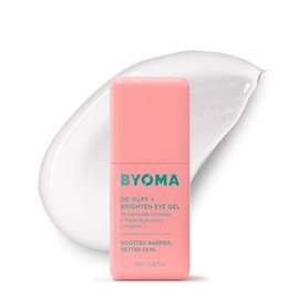 BYOMA De-Puff + Brighten Eye Gel - Crema de ojos de gel ligera para ojeras, hinchazón y arrugas, crema debajo de los ojos con ácido hialurónico y vitamina C, cuidado de la piel de reparación de