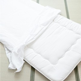 Sylphies Flat Sheet, Sheets, Thin, 100% Cotton, For Futons, Japanese Style, 100% Cotton, Mattress Cover, For Guests (White, Single)