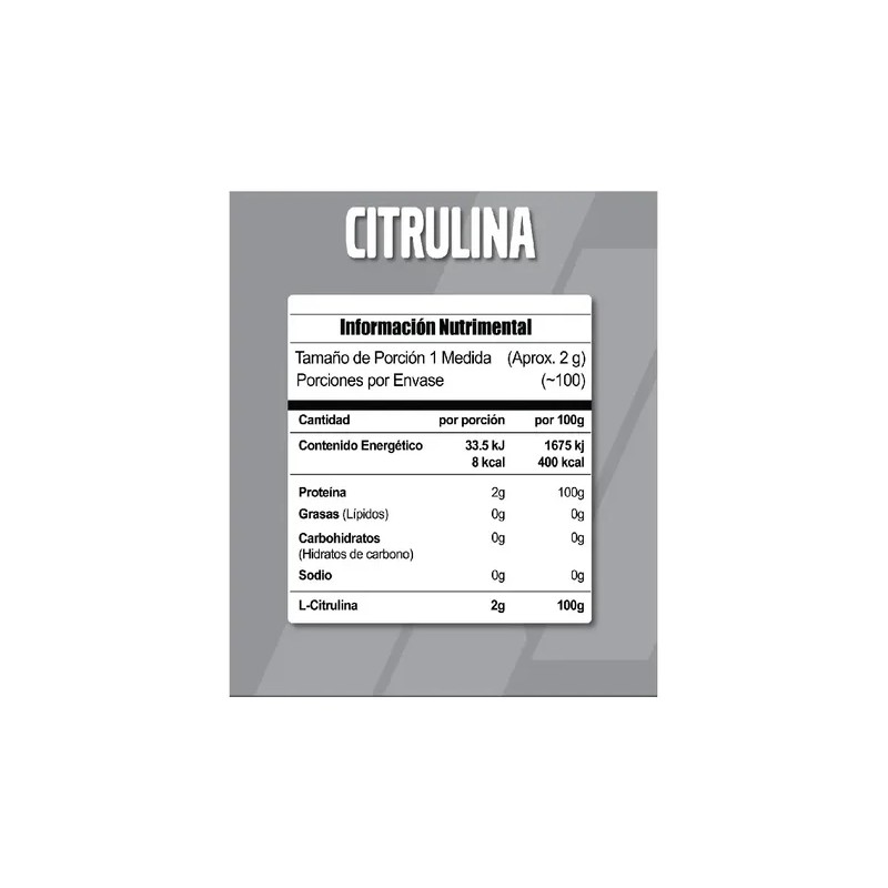 Citrulina Meta Nutrition 200 Grs 100 Serv Sin sabor