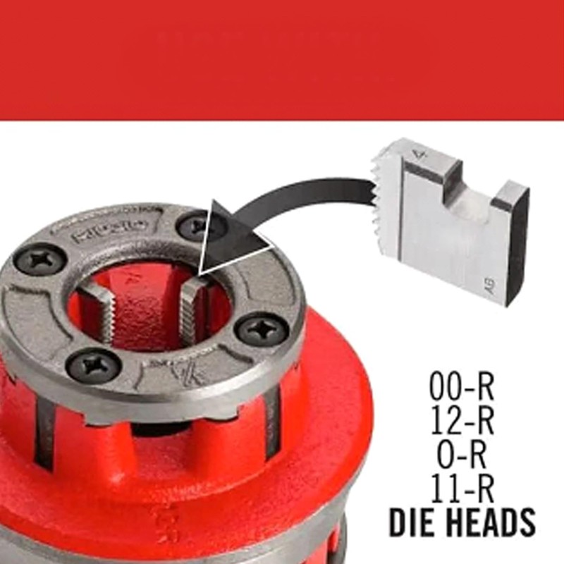 4-Piece 47770 Pipe Threading Die Set with Storage Case- Heavy