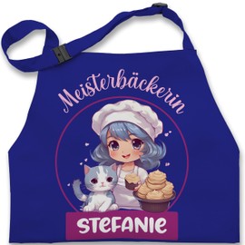 Geschenk mit Namen personalisiert by Shirtracer - Children's apron for boys and girls, baking apron, master baker with name, 5 Royal Blue