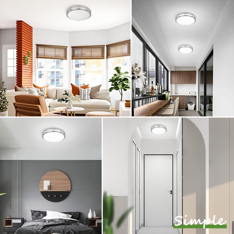 GoBright 18IN 50W LED Flush Mount Ceiling Light, 5600lm Bright