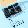 Hudinsun 120 PCS 5 Different Sizes Black Safety Pins Assorted,