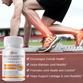 ZHPHK Glucosamine Chondroitin Turmeric MSM 2100mg Triple Strength Joint Support
