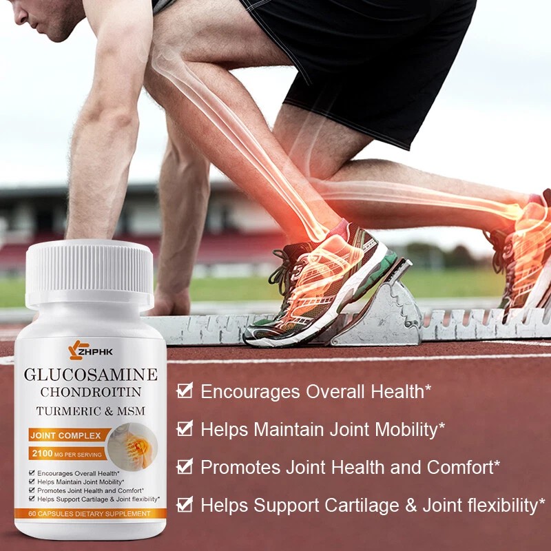 ZHPHK Glucosamine Chondroitin Turmeric MSM 2100mg Triple Strength Joint Support