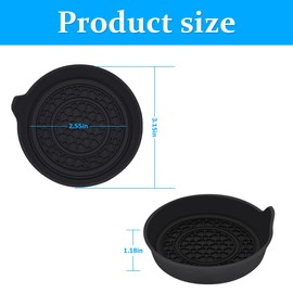 Bittwee 2PCS Car Cup Coaster, Silicone Vehicle Insert Water Bottle Mats Spill Holder, Non-Slip Waterproof Cup Holders, Automotive Interior Cup Pad Accessories, Universal for Most Cars（Black）