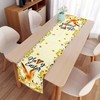 SEAHUI Happy Easter Table Runner Rabbit Tablecloth Bunny Flower Linen