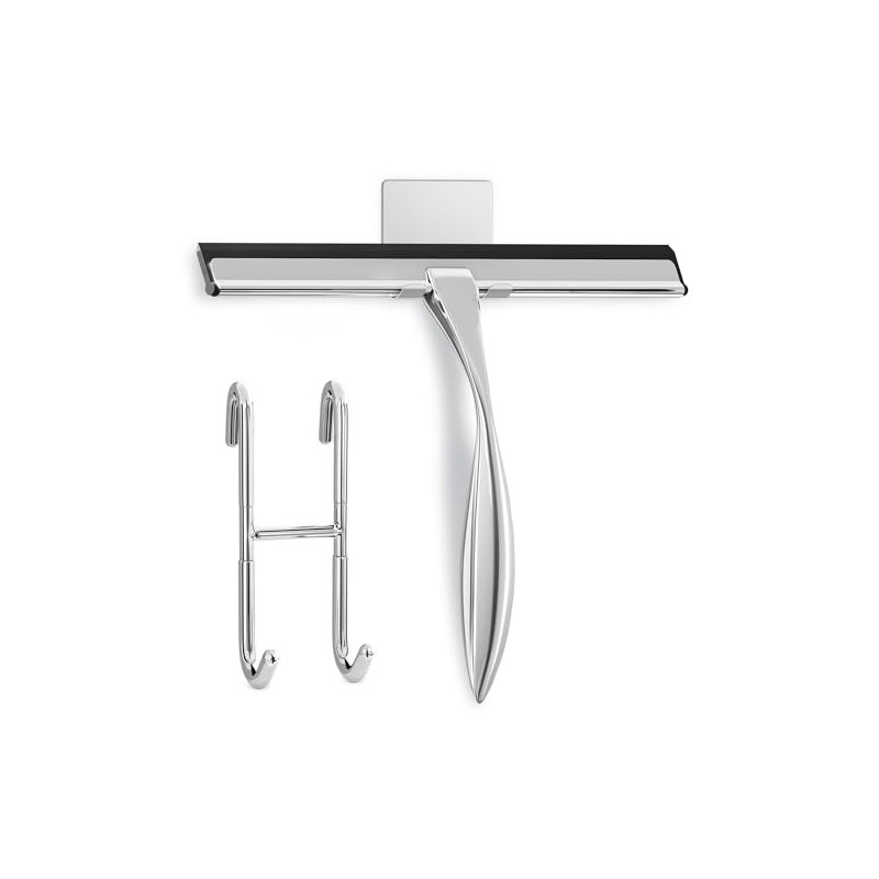 Stainless Steel Shower Squeegee with Silicone Blade and Hook