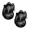 mookaitedecor 2pcs Black Obsidian Stone Crystal Drawer Knobs with Screws,
