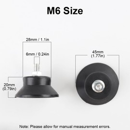 4pcs Air Compressor Foot Pads, Black Shock Absorption Pad Rubber Foot Mount Vibration Pads with Screw for Oil Free Air Compressor (M6)