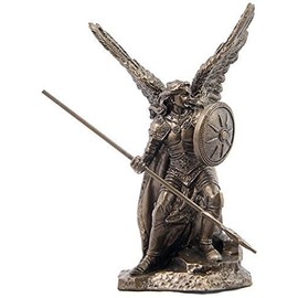 US 3.88 Inch Archangel Raphael Cold Cast Statue Figurine, Bronze Color