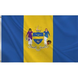HVATLTL Philadelphia City Flag 3x5FT,Heavy Duty 100D Polyester Flag, Vivid Colors,Flags Banners with 2 Brass Grommets for Indoor Outdoor. (Philadelphia, 3x5ft)