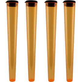 Cherry-on-Top King Size Cone Holder Air Tight Hard Plastic Tube Smoking Rolling Cig Tube, 4 Holders Orange