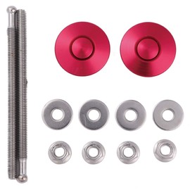 Hiro World Trade Hood Pins 2 Pack Bonnet Pins Quick Release Quick Fastener Push Lock Hood Pins (Red 2 Pack)