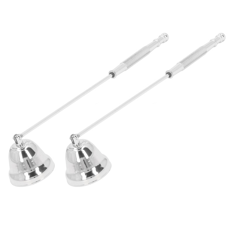 2PCS Candle Snuffer with Long Handle Bell Shape Metal Flame