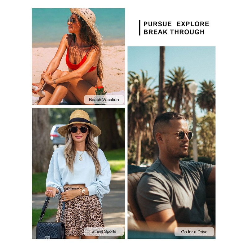 NSSIW Round Sunglasses for Women, Polarized Round Sun glasses with