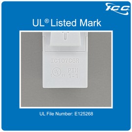 ICC RJ12 Inline Keystone Coupler, 6P6C Female-to-Female Jack, Pin 1-to-1 Voice Connector for RJ11/12, Snap-in Phone Line Module, UL Listed, White, Single