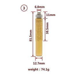 SUPERTOOL Electroplated Diamond Stone Marble Grinding Edge Router Bit 1/2" Shank Woodworking Router Bit for Marble Granite (1 Piece, 03)