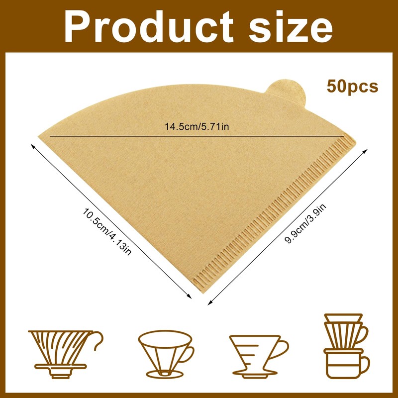 2 coffee filters Cone 50PCS #2 Coffee Filters Unbleached Natural