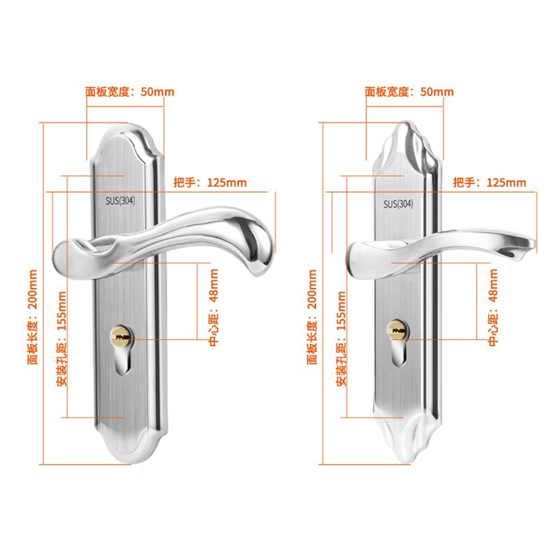 Stainless Steel Handle Door Lock Mechanical Magnetic Security Entry Lever