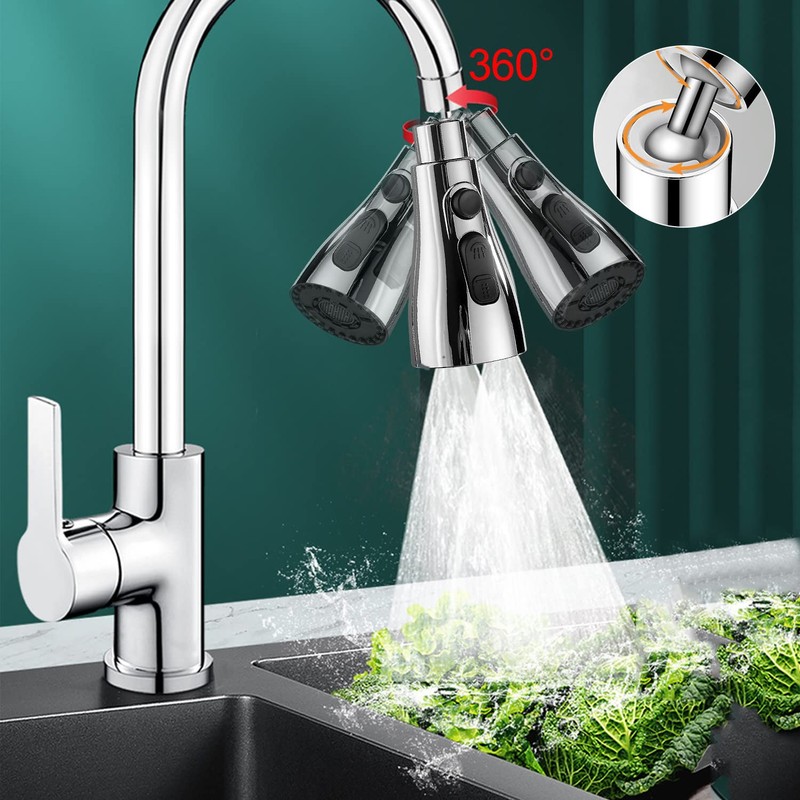 720 Degree Swivelling Water Tap Flow Regulator G1/2 Kitchen Shower