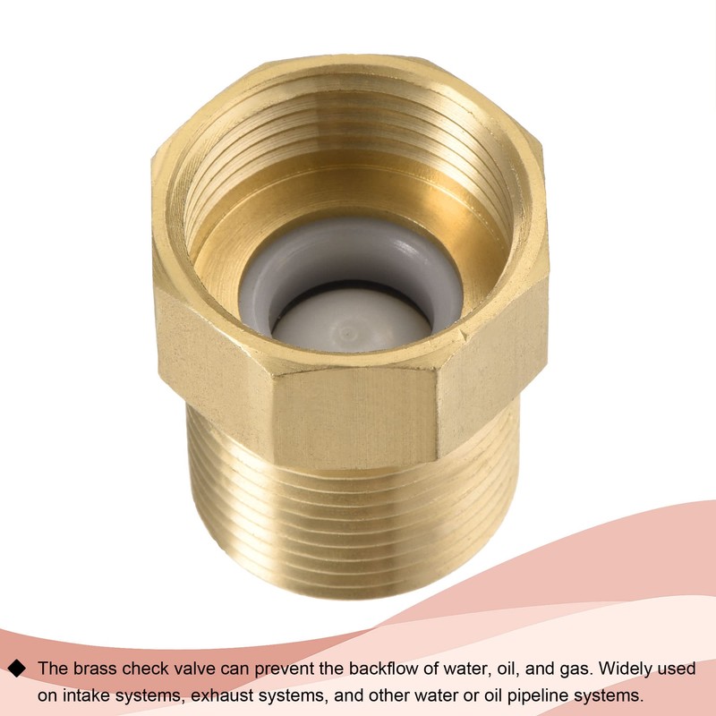 MECCANIXITY Brass Check Valve, G3/4 Male Female Thread 30x33mm Outward
